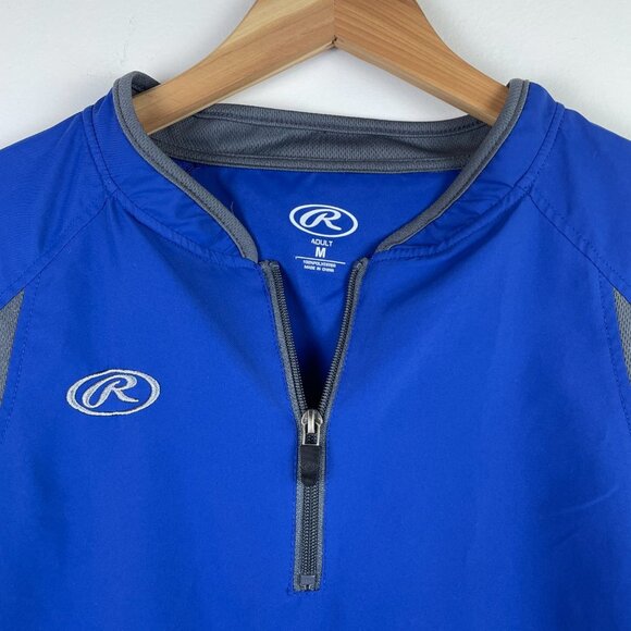 Rawlings Short Sleeve Quarter Zip Baseball Pullover Wind Breaker Men's Medium M - Picture 3 of 5